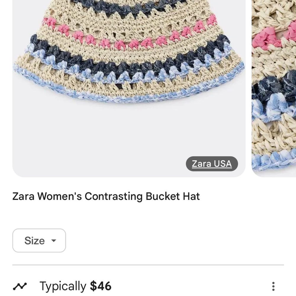 Zara Women’s Contrasting Bucket Hat - NEW WITH TAGS